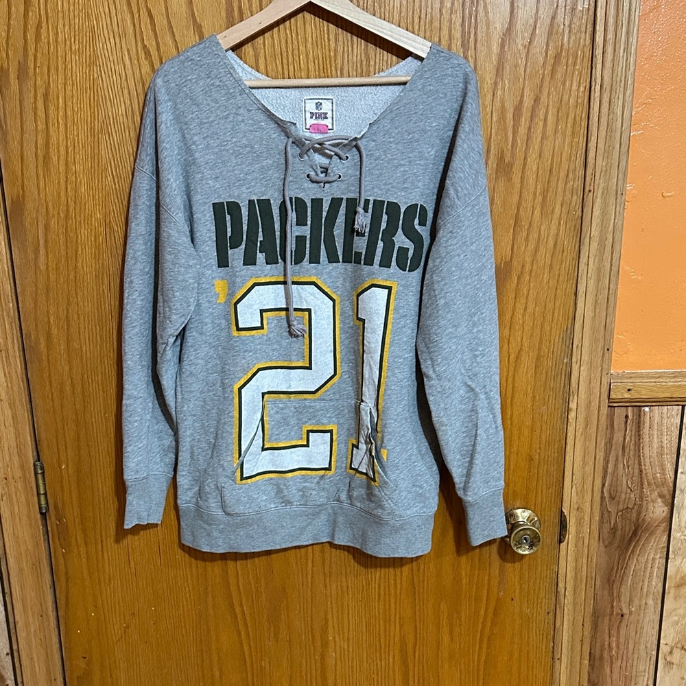 Victoria's Secret PINK NFL Green Bay Packers Gray oversized XS (H)